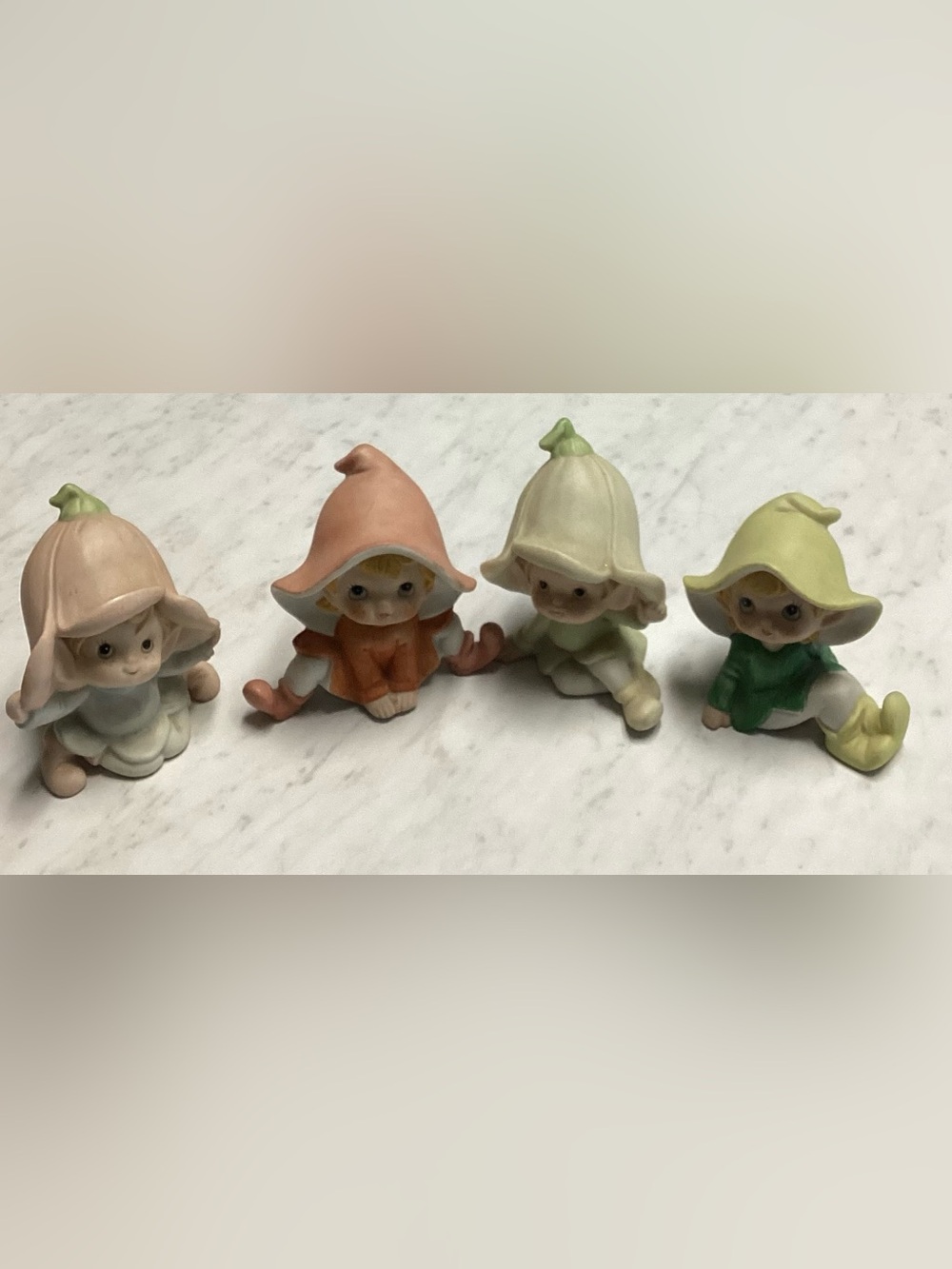 Set Of 4 Homco  Garden Pixies